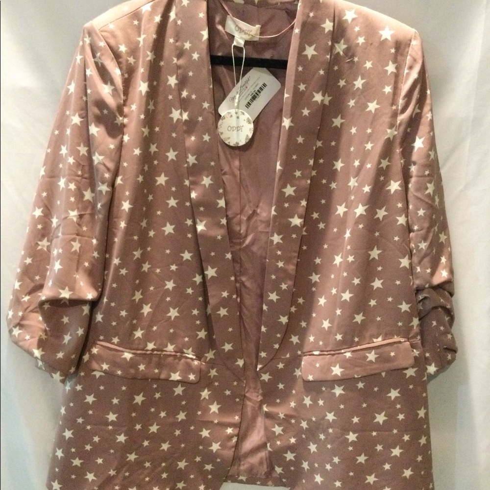 NWT ODDY MAUVE/WHITE STAR PRINTED BLAZER